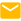 Yellow envelope icon for default footer include, featuring a gray stylized letter symbol, representing email or contact options in website footers.
