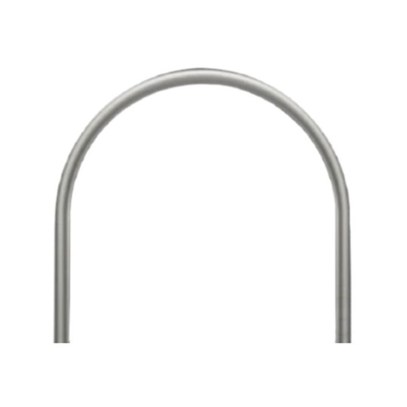 dbr850ig Dugite Bike Rail Inground- Heavy Duty Galvanised (HDG) 3 Silver metal inverted U-shaped bike rack. Modern bike parking solution. Urban street furniture for bicycle security.