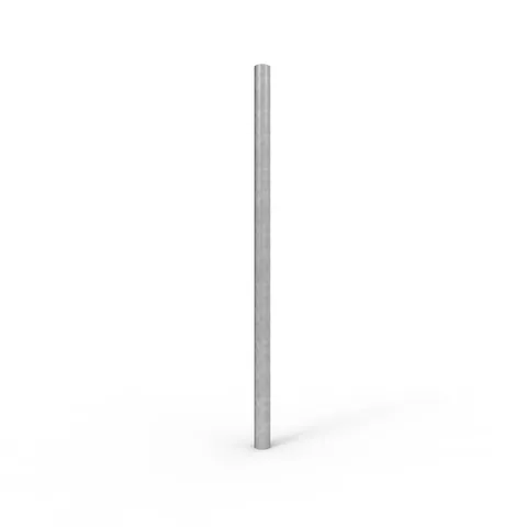 Galvanised steel 32NB ball fence handrail post per metre. Metal safety barrier component for industrial or commercial applications.