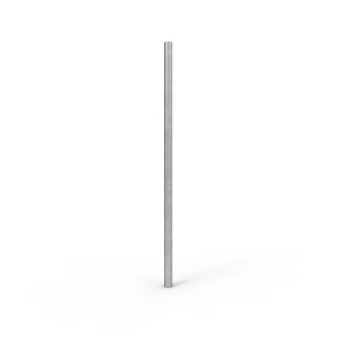 Galvanised 25NB ball fence knee rail post. Metal barrier component for pedestrian or traffic management. Durable safety railing system.