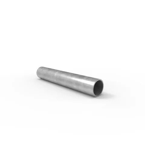 Galvanised ball fence slip joint to suit 25NB knee rail. The metal tube is lying on its side, showing the hollow end.