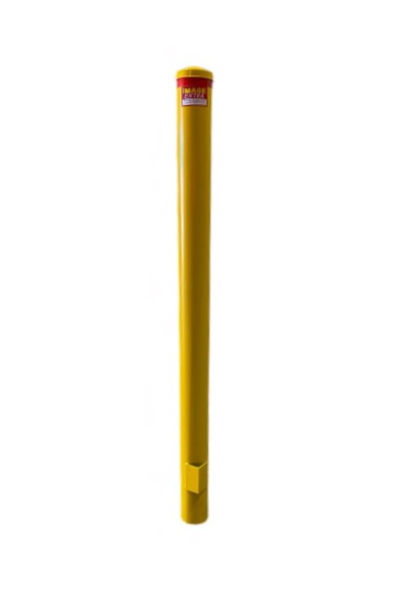 Dugite 114mm x 1800mm In Ground Bollard, safety yellow. Steel post, cylinder shape, with a yellow finish, used for traffic management and security.