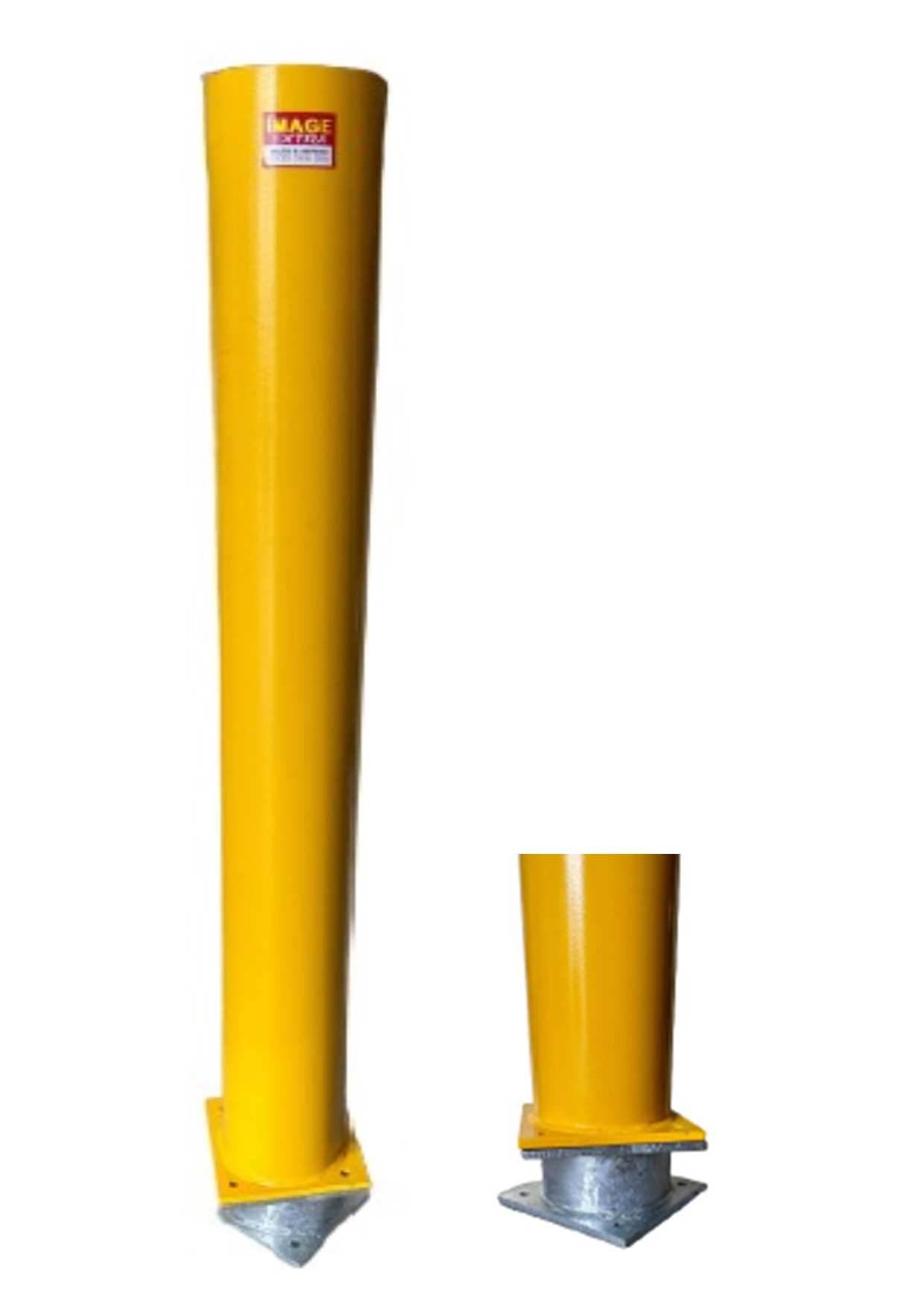 D165BA1500SY Dugite 165mm x 1500mm Break-away Bollard Yellow 1 Dugite 165mm x 1500mm yellow break-away bollard. Safety equipment, traffic management. A yellow bollard with a breakaway base.