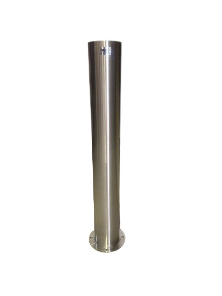 Dugite 168mm x 1200mm Surface Mount Bollard Stainless Steel (316). Stainless steel bollard, surface mount, cylindrical shape, silver color.
