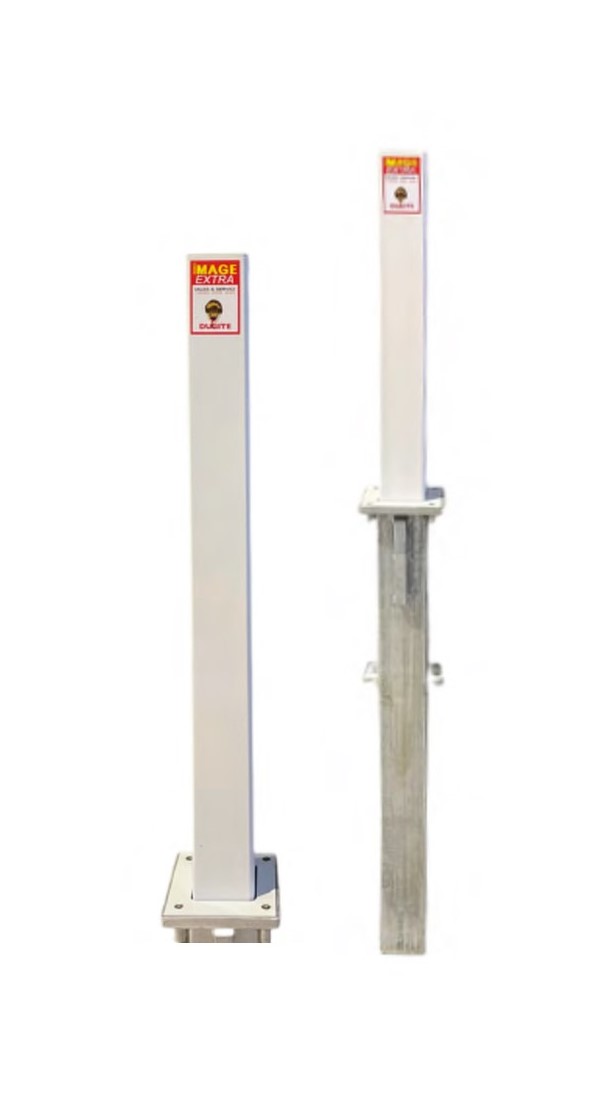 DBR900W Dugite Bronze 90mm x 900mm Retractable Bollard image 4 Dugite Bronze 90mm x 900mm Retractable Bollard 1 Dugite Bronze Retractable Bollard, 90mm x 900mm. Two bollards, one fully extended and one partially retracted, showing the bollard's mechanism.