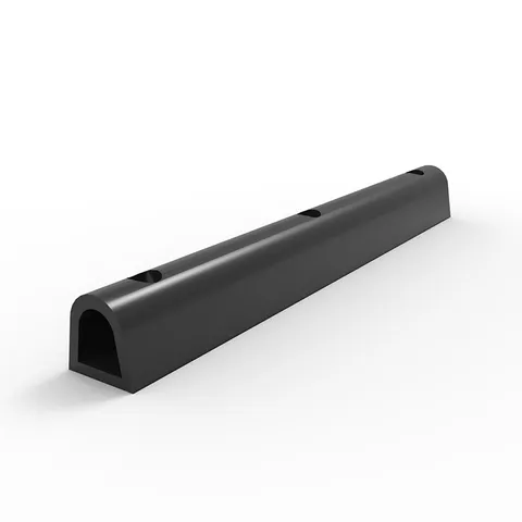 DR100910 Dock Bumper Rubber 100mm x 100mm x 910mm - Black 7 Black dock bumper rubber, 100mm x 100mm x 910mm. Protective rubber bumper for docks, with mounting holes. Durable and impact-resistant.