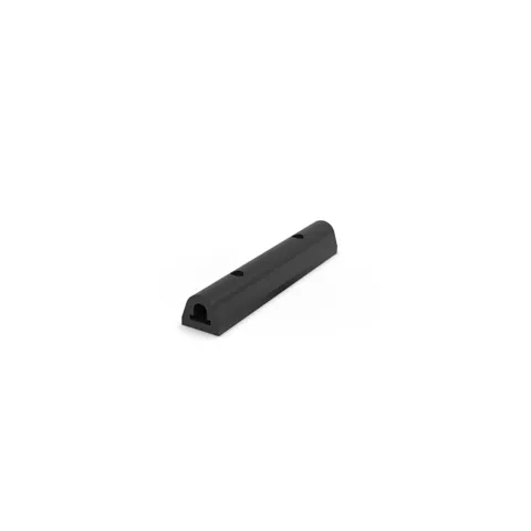 Black 50mm x 50mm x 300mm dock bumper rubber. The dock bumper is rectangular with a rounded top and mounting holes.