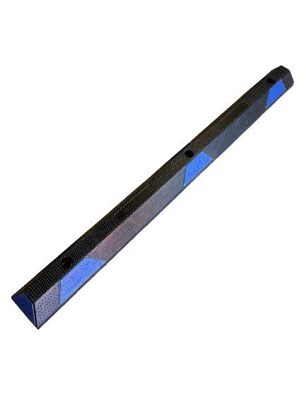 IMG 5811 removebg preview Dugite Rubber Wheel Stop 1650mm x 95mm Blue 7 Dugite 1650mm x 95mm blue rubber wheel stop. Black with blue accents, the wheel stop is designed to prevent vehicle movement.